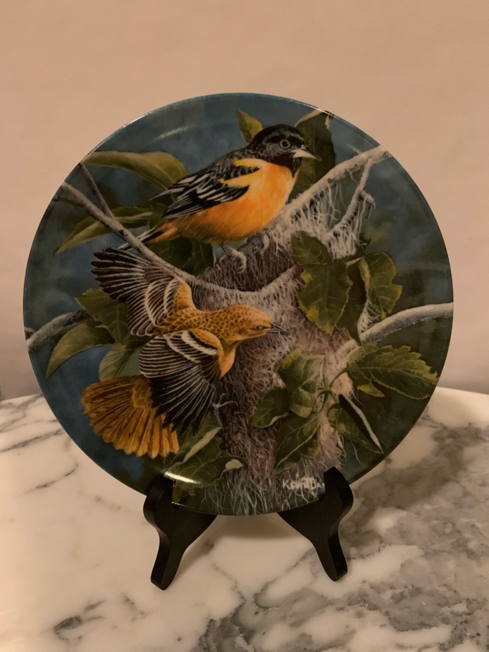 1985 “The Baltimore Oriole” Collector Plate- Kevin Daniel- Edwin M. Knowles